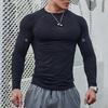 Herren Schnelltrocknende Basketball-Tights: Atmungsaktive Langarm-Kompressionsbekleidung für Outdoor-Training und Fitness.