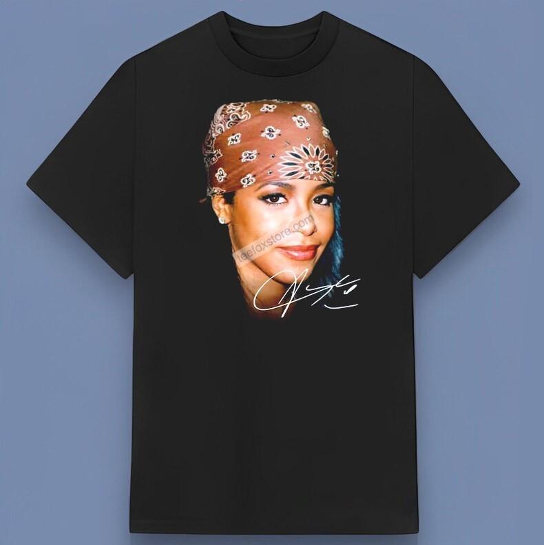 Big Face Aaliyah Signatures Unisex T-Shirts For Fans Gift All Size S-4XL S