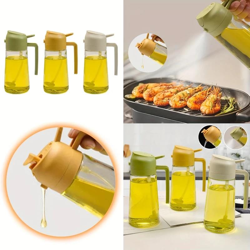 2in1 Glass Oil Spray Kitchen Oils Sprayer Spray Oil Sprayer BBQ Kitchen Baking for BBQ Air Fryer Salad Steak Kitchen Supplies 2