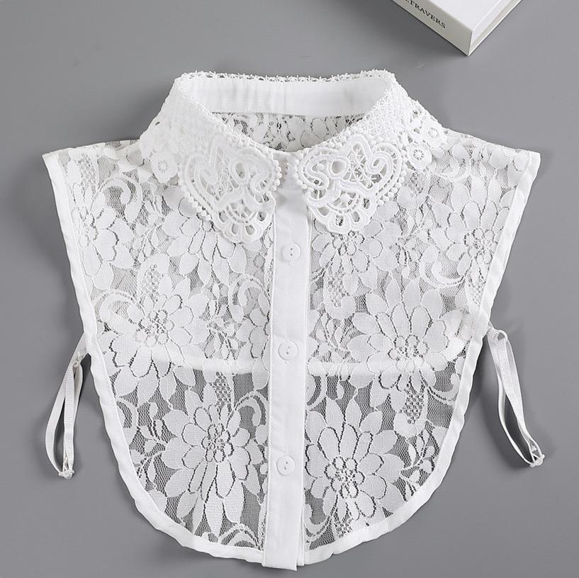 Fashion Half Shirt Style Fake Collar for Women Stand Detachable Collar Fake Girls Vintage Lace Ladies False Blouse Collar Decor