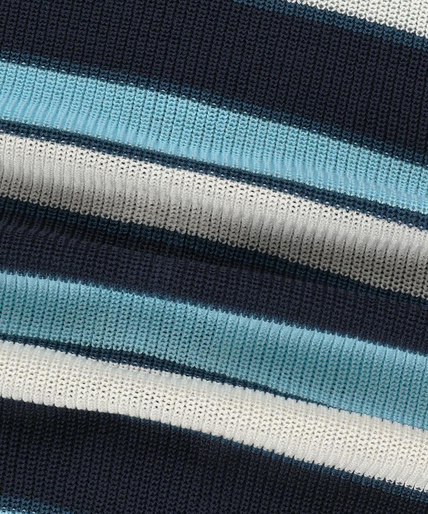 Brownbreath Striped Jacquard Hood Zip Up - Blue