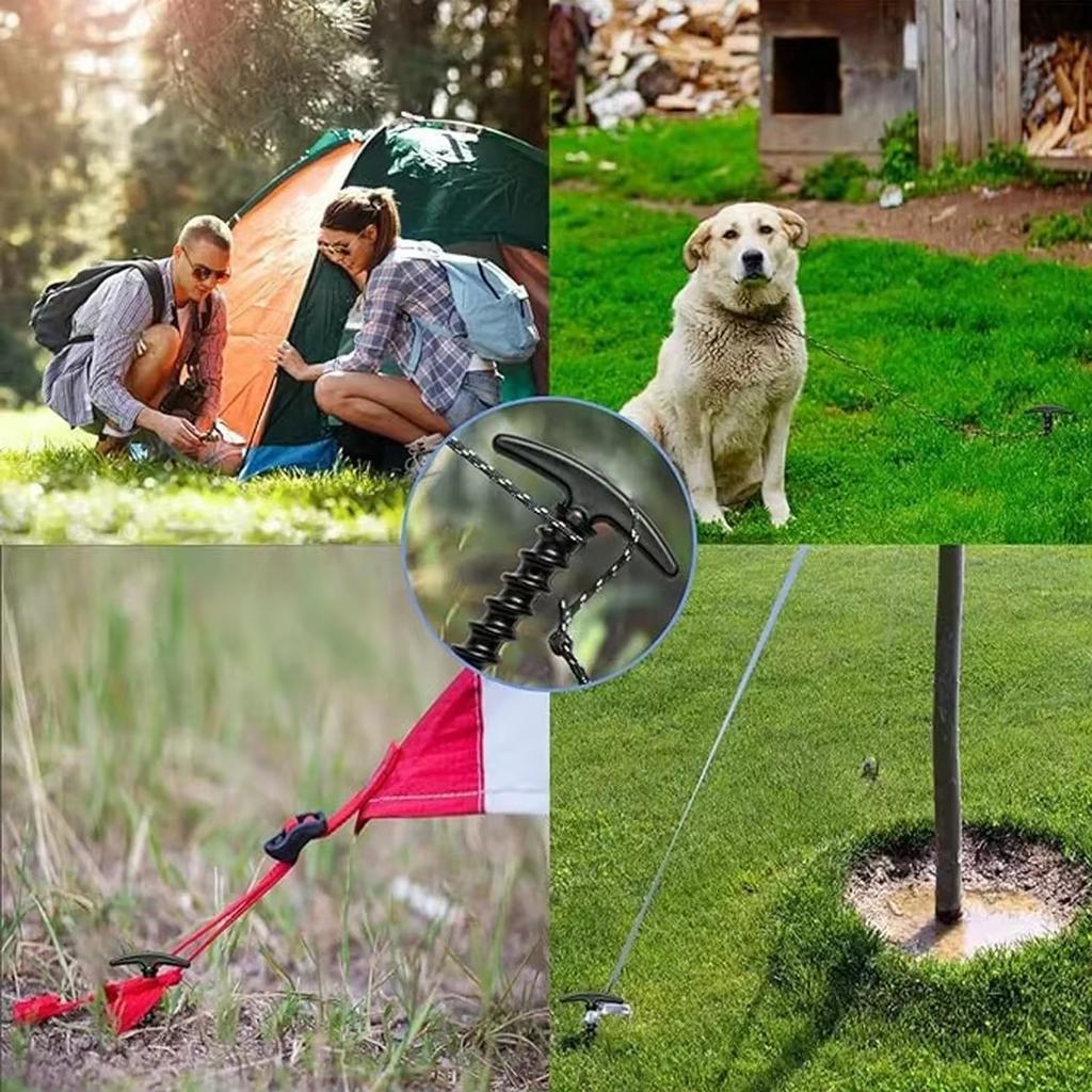 Outdoor Camping Windproof Tent Stakes Nylon Plastic Spiral Ground Pegs for Camping Picnic