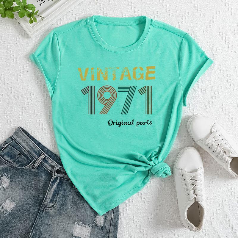 

Летний женский модный цифровой повседневный свободный топ из хлопка с круглым вырезом и короткими рукавами 3XL