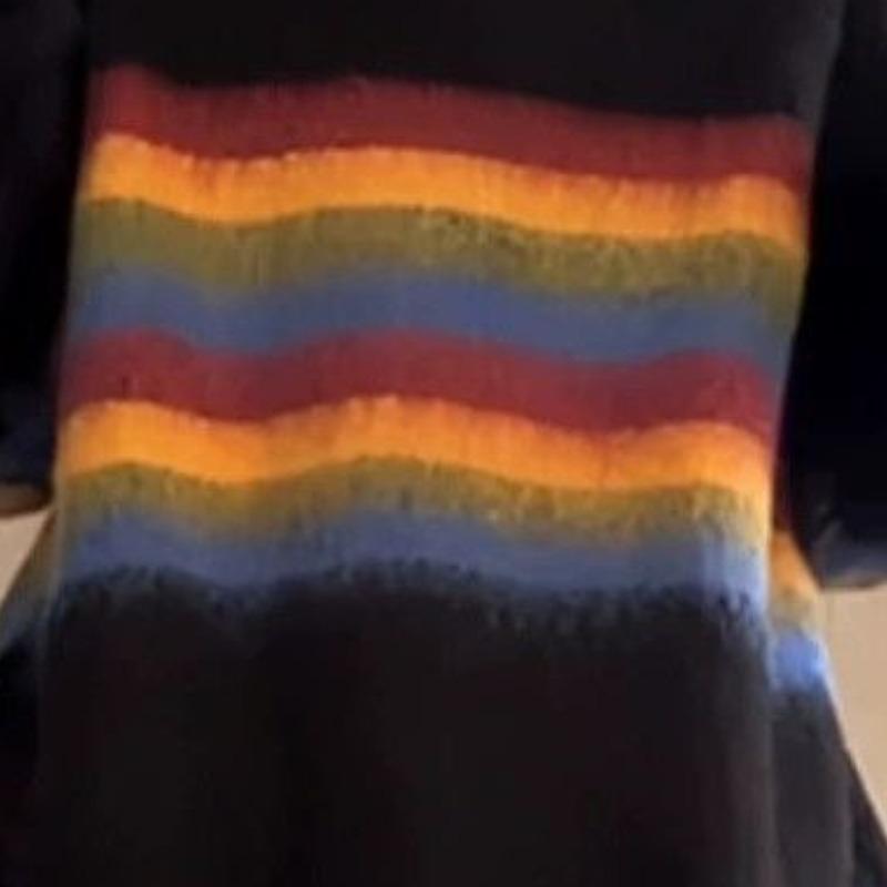 Ladies Colored Striped Black Sweater Korean Loose Female Knitted Sweaters Autumn Fashion  Women Versatile Pullover Tops