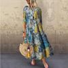 BITCED Fashion Summer Spring O-Neck Long Sleeve Casual Dresses