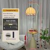 Cream Floor Lamp with Storage and Coffee Table for Living Room and Bedroom Decor