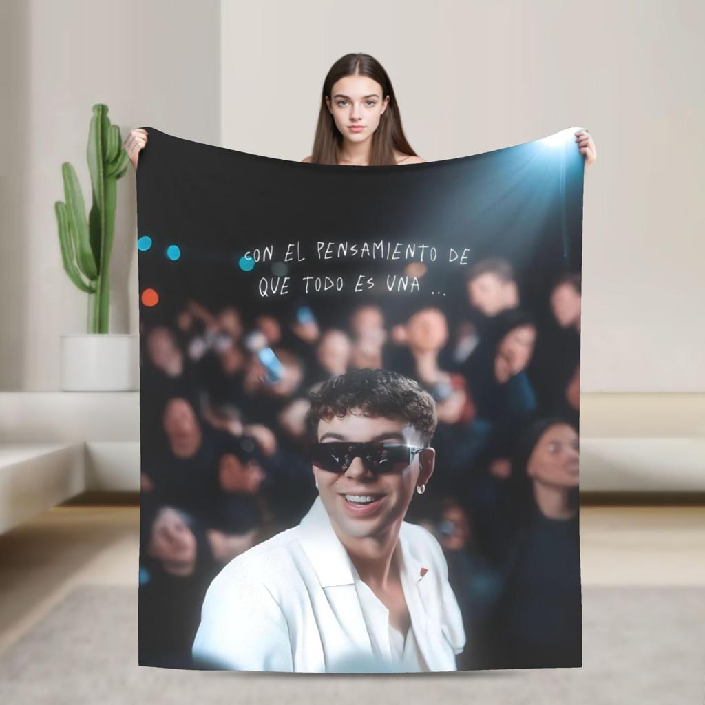 Rapper Quevedo Flannel Blanket Autumn Warm Throw Blanket for Girls Boys Bedroom Print Bedspread Sofa Bed Cover