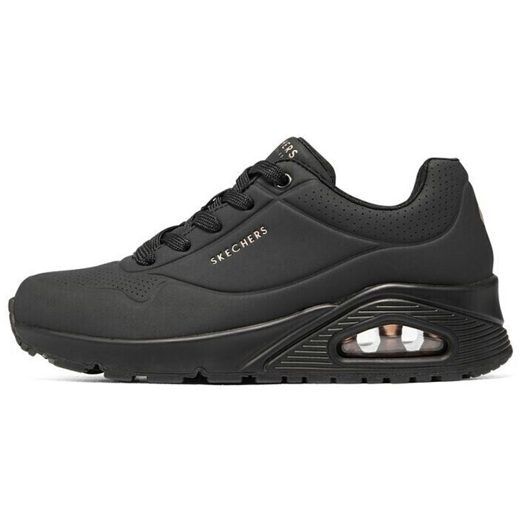 Skechers Uno Stand Simple Comfortable Cushioning Low Top Casual Running Shoes Women sneakers Black 73690-BBK cm gray