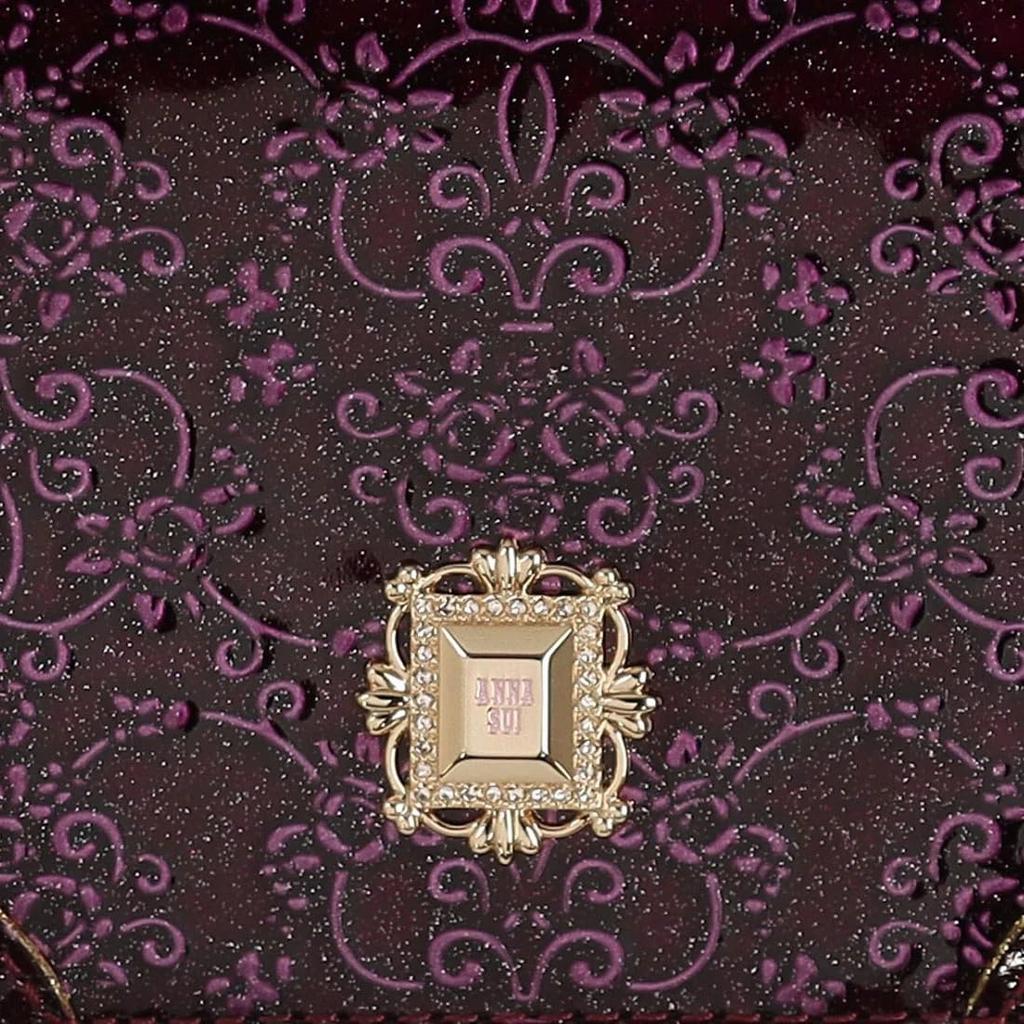 ANNA SUI Roomy Clasp Flap Long Wallet Wallet with Bill Compartment and Card Large Clasp Purple [New Color] Women's Slots, Capacity, Closure, 317971,