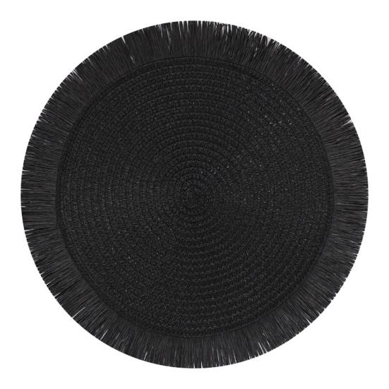 Braided Round Placemats Woven Tassel Table Mats for Kitchen Dining Heat Resistant Natural Fabric Place Mats Indoor Outdoor Use