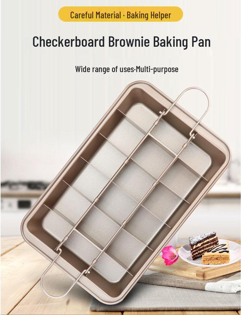 In Stock Non-Stick, Fixed Bottom 18-Cavity Brownie Pan - Square Cake and Bread Baking Mold