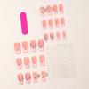 Aurora Bow Rhinestone French Tip Removable White Fake Nails (Medium Rectangle)