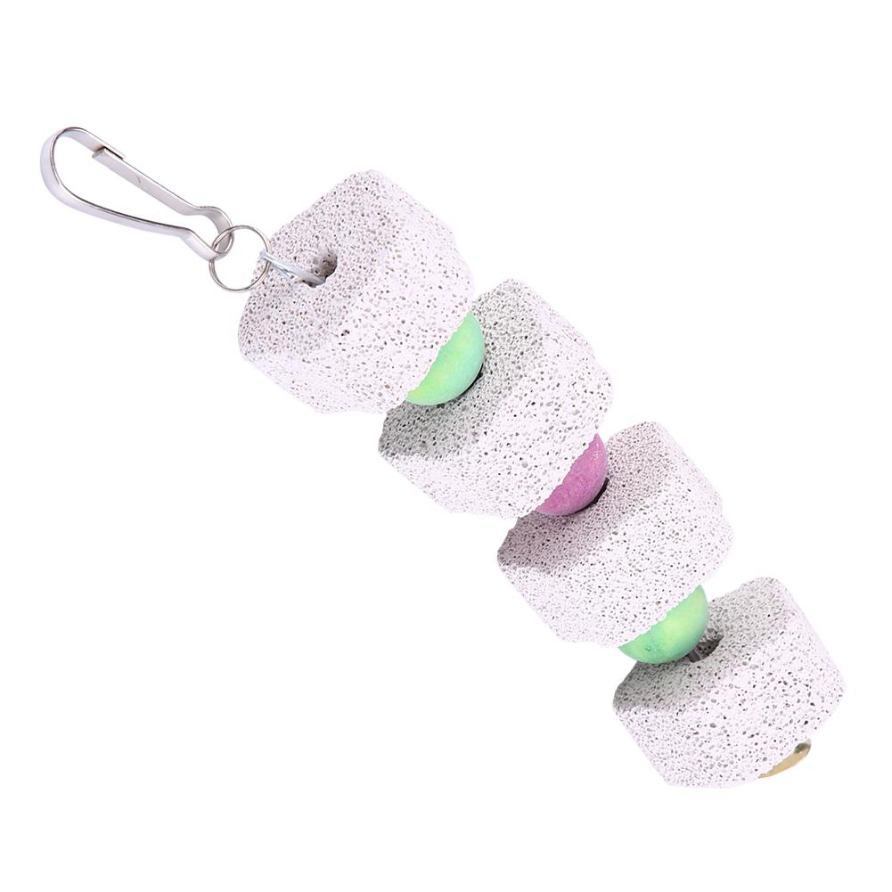 Parrot Bird Teeth Grinding Stone Mouth Molar Cage Hamster Chinchilla Hanging String Chewing Toy