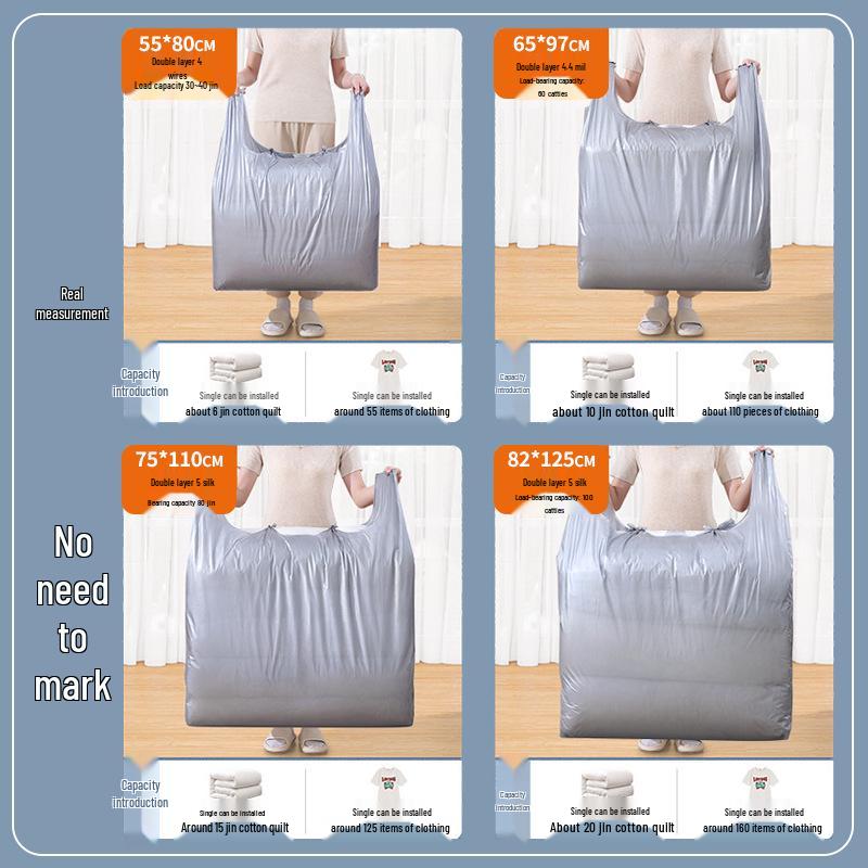 

Large Transparent Disposable Storage Bag for Quilts, Clothes, Trash, Dustproof, and Waterproof 55*80cm Small, 10-pack