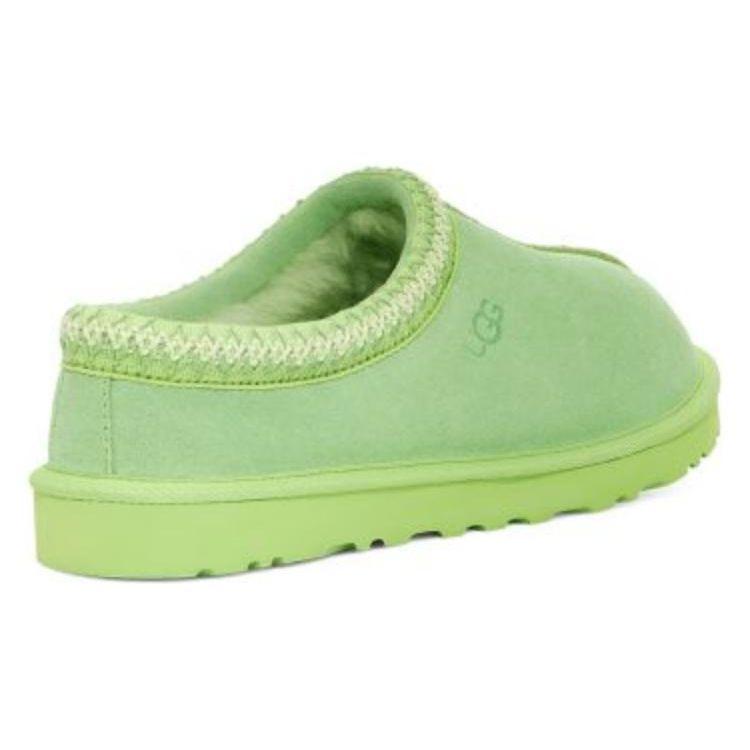 UGG Tasman Double Layer Leather Round Toe Plush Fashion Cotton Slippers Men Slippers Parrot-Green 5950-PTGN