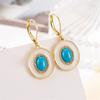 Cute Female Small Round Zircon Stone Hoop Earrings Vintage Fashion Gold Color Wedding For Women