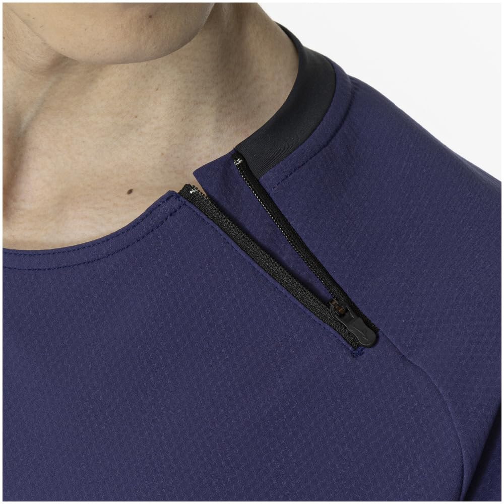 Mizuno Tech Shield Crew Neck Long Sleeve Training Blue Size L Wear, Windproof, Stretch, Water-Repellent, 32MCA553, Men's Depth,
