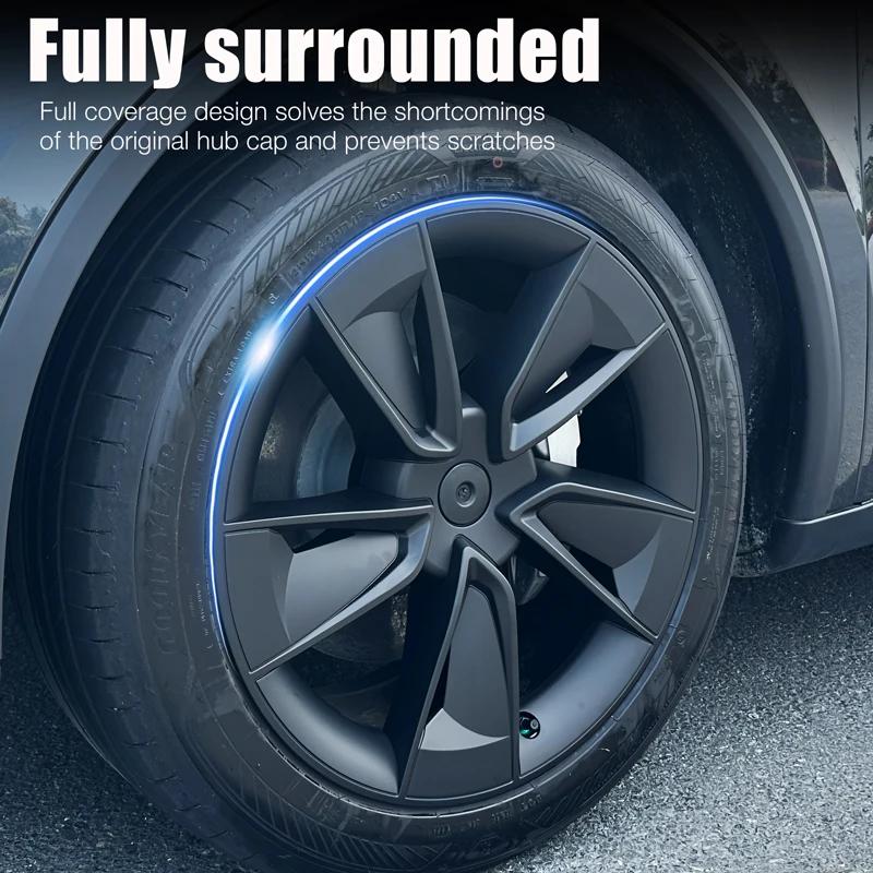 4PCS Hub Cap for Tesla Model Y Juniper 19-Inch 2025 Performance for Crossflow Wheel Cover Automobile Hubcap Full Rim Accessories