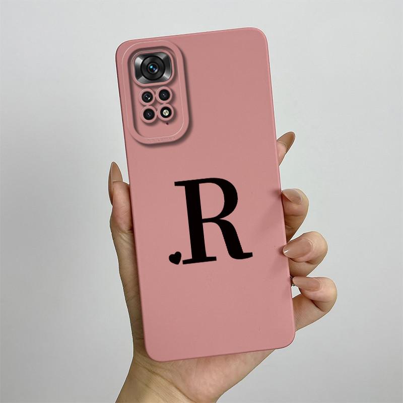 For Xiaomi Redmi Note 11 11S 4G 5G Case Cute Initial Letters Soft Liquid Silicone Shell For Redmi Note11 11 S 11 Pro Funda Capa