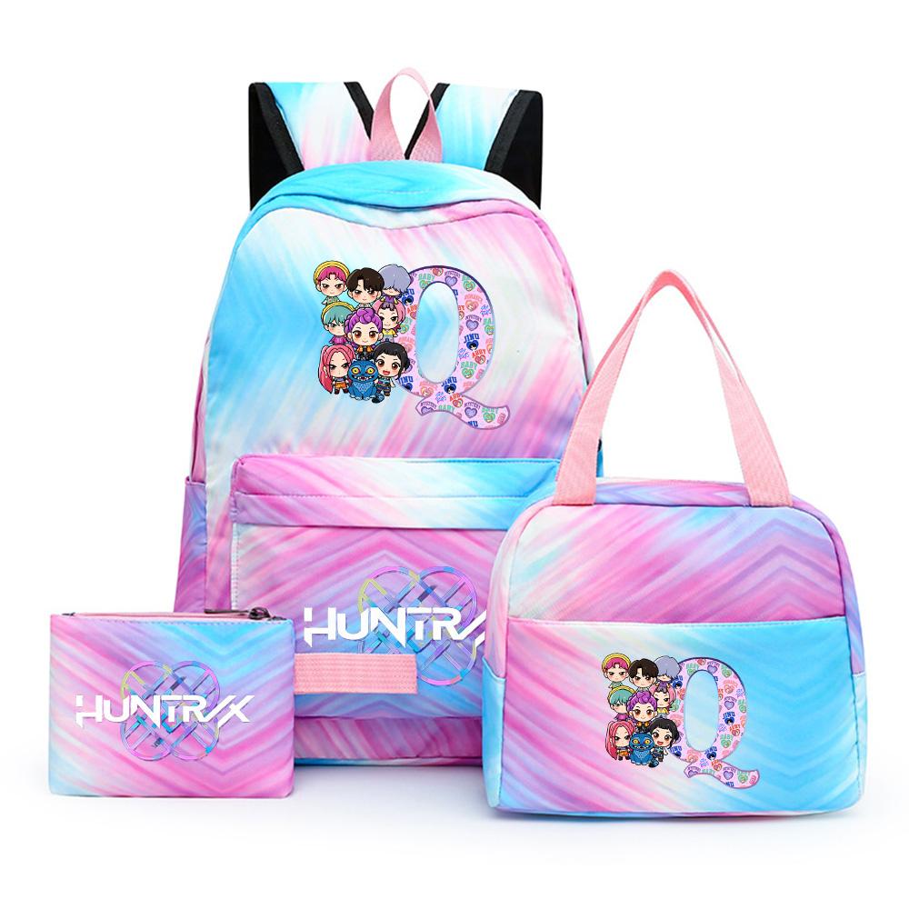 

3 шт./комплект Мультяшный Рюкзак с Принтом K-pop с Пеналом Сумка для Ланча для Подростка Девочки Мальчика Школьная Сумка Большой Вместимости Дорожная Сумка Подарок Ребенку Рюкзак