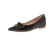Nude pointed single shoes women's new small inner height increase flats versatile bow evening shoes