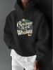 Christmas Whiskey Holiday Vintage Artistic Atmosphere Print Casual Sport Outdoor Unisex Long Sleeve Hoodie Sweatshirt Unisex Top for Autumn/Winter