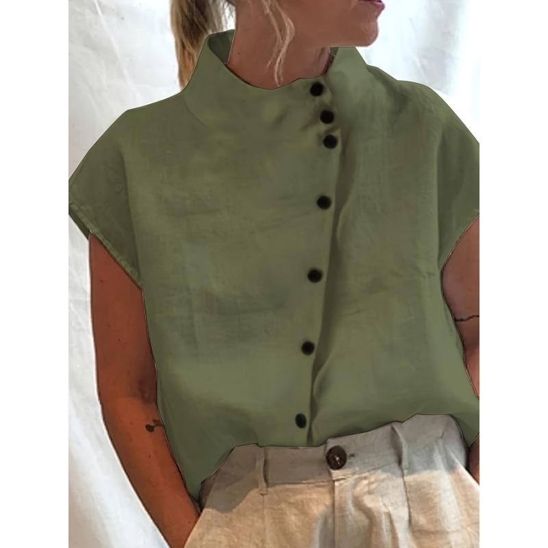 GMXIA Damenmode Lässig Einfarbig Druck Blusen & Hemden