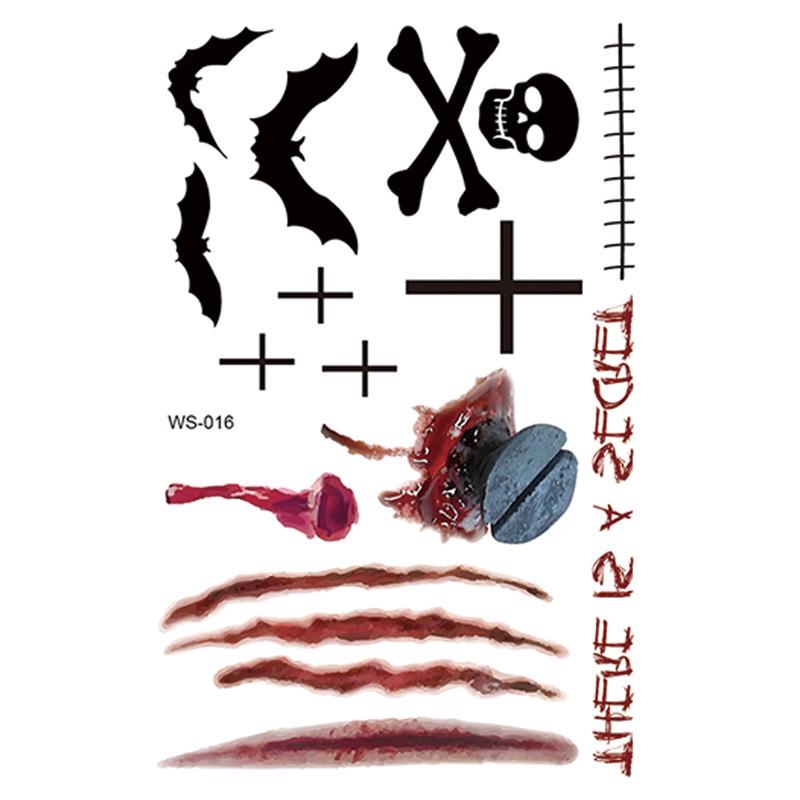 Wasserdichte realistische Halloween Horror Tattoo-Aufkleber