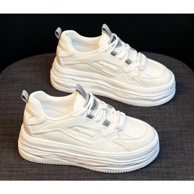 Women's White Shoes New Summer Mesh Shoes Versatile Thick Bottom Thin Breathable Casual Sports Daddy Shoes