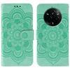 For Realme 14 Pro 5G Case Rhinestone Decor PU Leather Mandala Imprinted Design Phone Cover with Wrist Strap