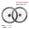 Bicicleta Dobrável Roda Preta 20 Polegadas Freio a Disco/V Altura 40mm 4 Rolamentos de Esfera Liga de Alumínio BMX Conjunto de Rodas 406/451 Peças para Ciclismo de Inverno