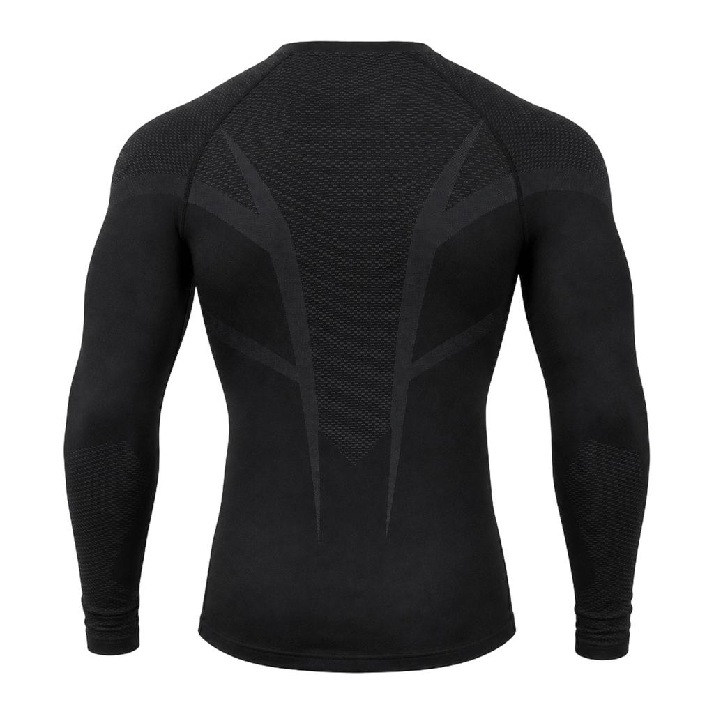 Maglietta a compressione a maniche lunghe da uomo, ad asciugatura rapida, traspirante, top atletico per corsa, palestra, allenamento