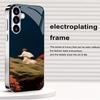 Painting Atmosphere Simplicity High-end Electroplating Glass PhoneCase for Samsung Galaxy S26 S25 S24 S23 S22 S21 FE,Ultra,Plus
