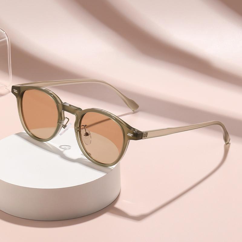 Fashionable And Trendy Small Round-Frame Glasses Versatile Uv Protection Outdoor Sunglasses Shading Sun Fishing Sun 6012-1