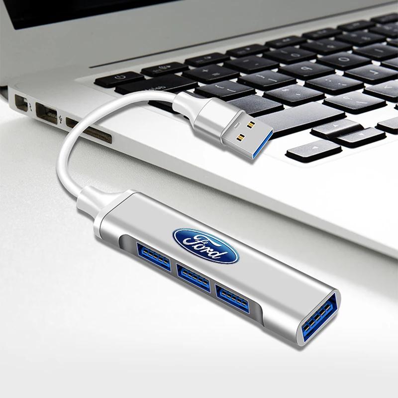 Car 4 In 1 USB-C Hub Notebook Docking USB Splitter Multi-interface Conversion For Ford ST Line Focus 3 Mondeo Ecosport Kuga Mk4