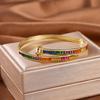 Ka Family Deluxe Micro-Inlaid Zircon Colored Gold Copper Nail Bracelet: Exquisite, Fashionable, and High-End Women's Jewelry.