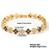 A Colorful Lucky Four-Leaf Flower Bracelet Inlaid With Zircon, Luxurious And High-End Small Fragrance , Versatile For Women