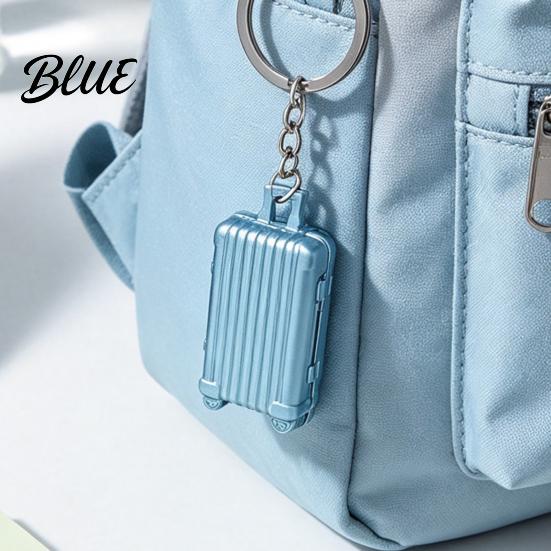 Cute Backpack Accessory Mini Suitcase Keychain Metal Luggage Bag Charm with Rolling Trolley Case Pendant Wheels Travel Themed Accessories Gift for