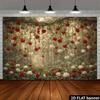 1Pcs Red White Rose Hanging Flowers Scene Decoration Background Wedding Backdrop Decorations For Photo Studio Booth Party