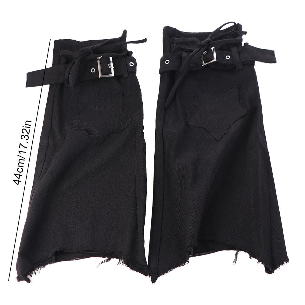 Japanese JK Lolita Y2K Denim Leg Warmers Denim Cloth Long Stockings Cross Trumpet Leg Covers  Women