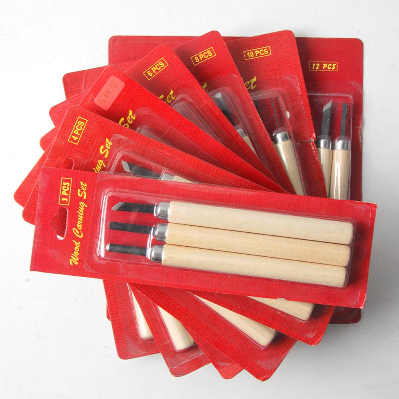 Wood Carving Knife Set: 12-piece Manual Craft Tools for Woodworking & Rubber Stamp Carving