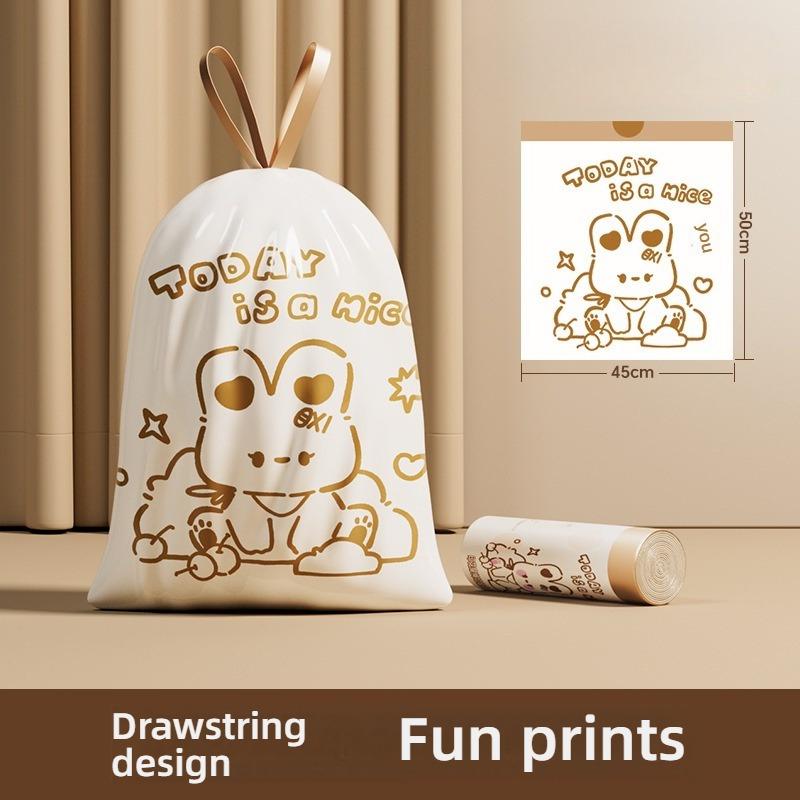 Drawstring Garbage Bags Cute Bathroom Garbage Bags Capybara Drawstring Large Leak-Proof Tear-Resistant Odor-Control Pocket For