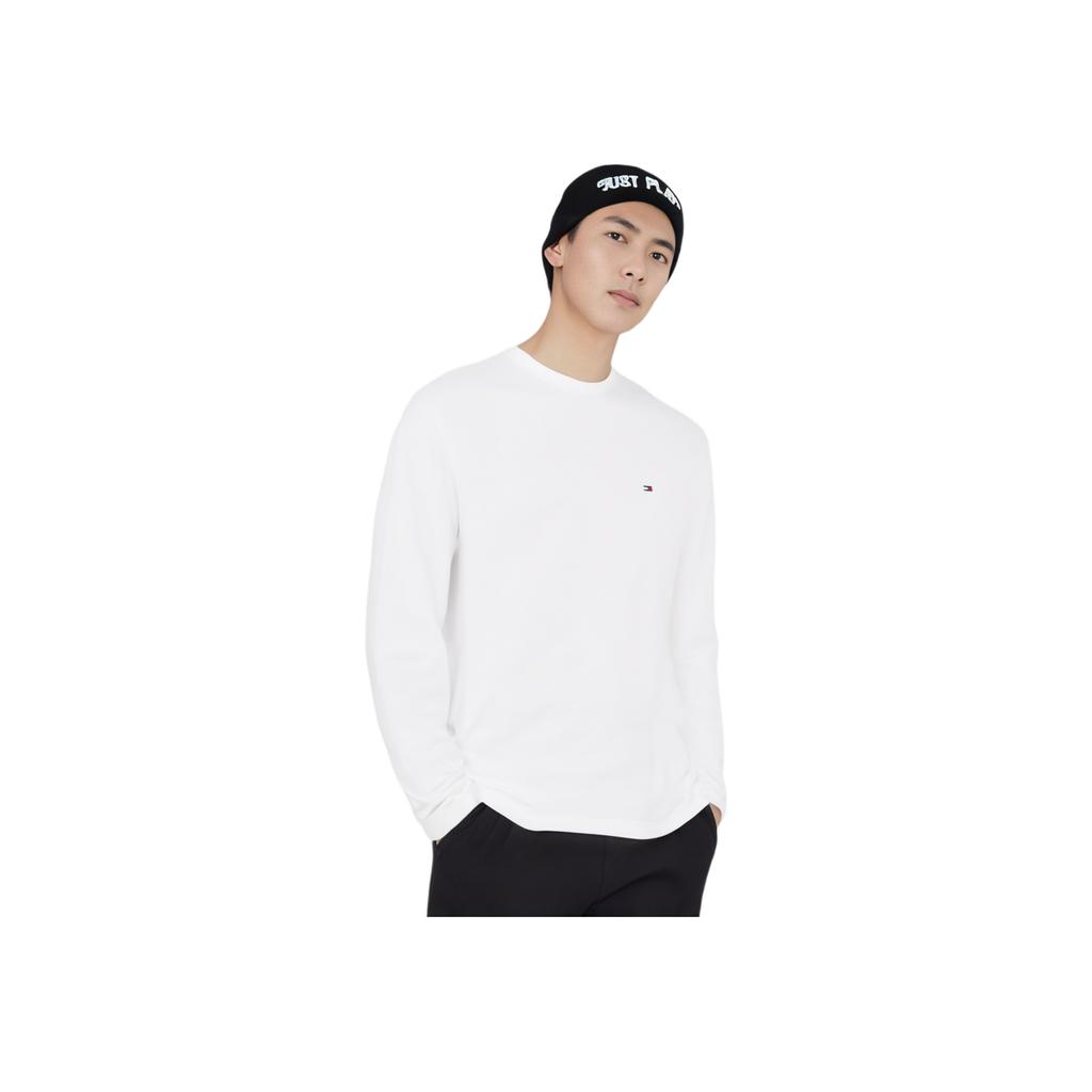 Tommy Hilfiger Solid Color Crew Neck Long Sleeve T-Shirt Men tops White 78J6911-100