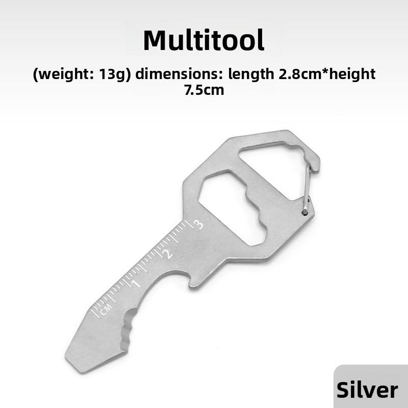 

Cassette EDC Tool Card Multifunctional Keychain Bottle Opener Hexagon Pendant Portable Screwdriver Mini Tool срібний