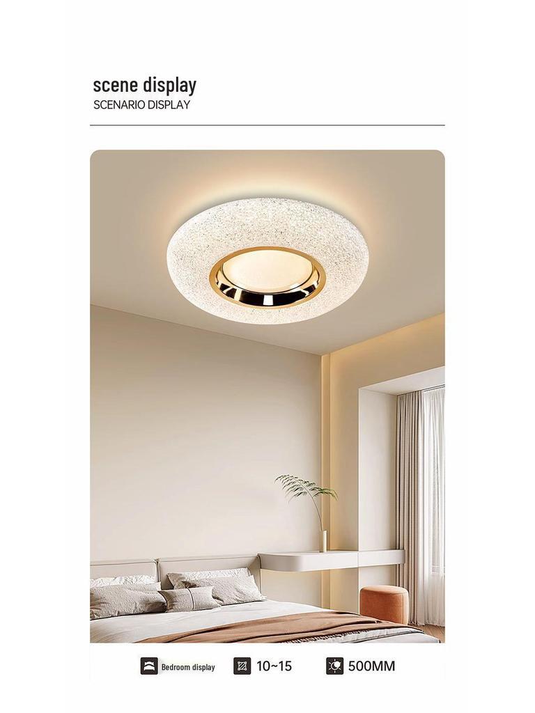 2025 Full Spectrum Super Bright LED Ceiling Light for Master Bedroom & Living Room - Modern Cream Style