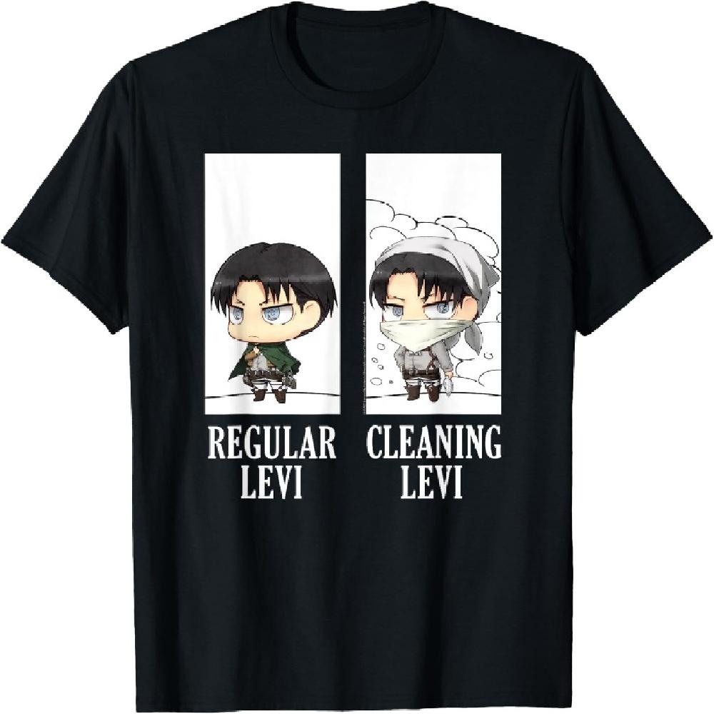 Атака титанов Обычная уборка Леви Чиби АОТ Аниме Футболка XXXXXL чёрный