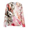 Women's Fashion Casual Long Sleeve Print Round Neck Pullover Top Blouse