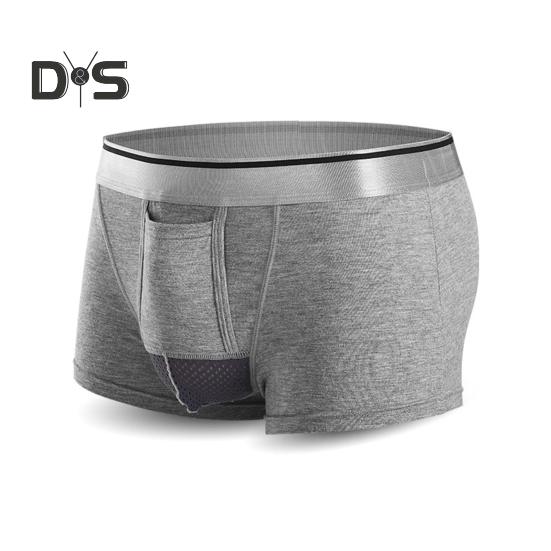 

Сексуальное мужское сетчатое нижнее белье Ice Silk, шорты средней посадки, U-образные выпуклые карманы, ультратонкие дышащие шорты, нижнее белье L серый