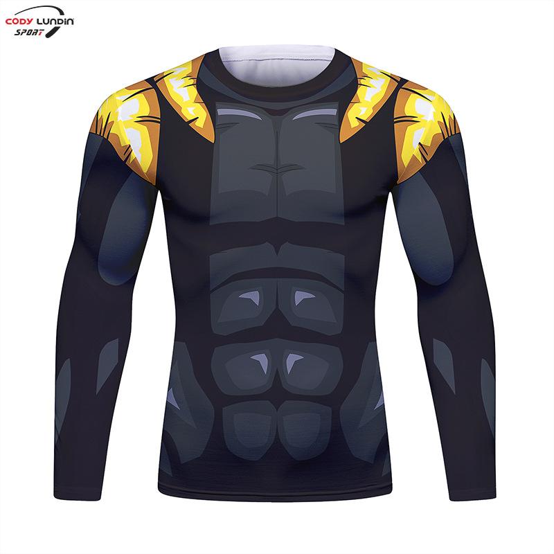 Maglia Compressione Palestra Uomo Anime GOKU Costume Cosplay T-Shirt Asciugatura Rapida Manica Lunga Fitness Bodybuilding Allenamento Magliette Sportive
