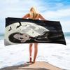 Gothic Bat Moon Lady Beach Towel Pool Towel Camping Towel Bath Towel Blanket HD Digital Print Dark Teen Beach Travel Towel
